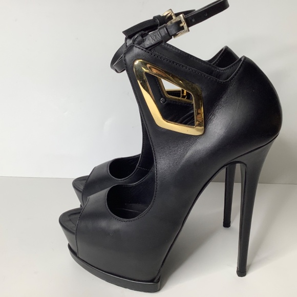 Gianmarco Lorenzi black platform heels 37. - Picture 3 of 16